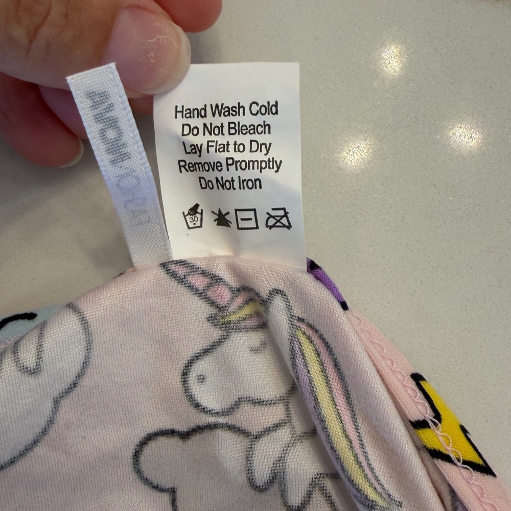 Fashion Nova Miss Unicorn PJ Short Set Blush Pink Rainbow Womens Medium - Picture 6 of 7